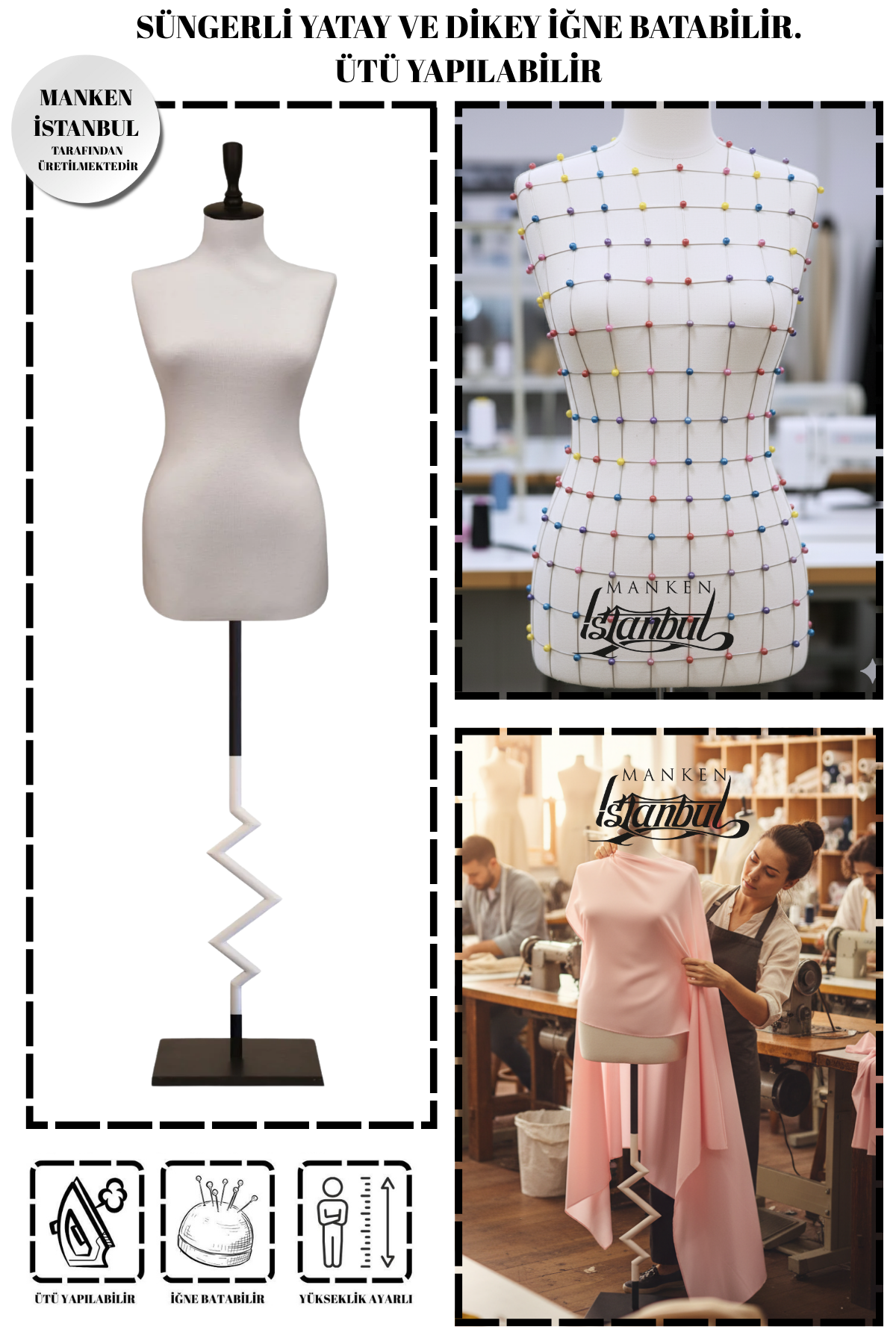 Özel Ayak Süngerli Terzi Mankeni Prova Mankeni 34-46 Beden Arası