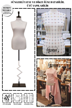 Özel Ayak Süngerli Terzi Mankeni Prova Mankeni 34-46 Beden Arası