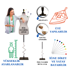 Özel Ayak Süngerli Terzi Mankeni Prova Mankeni 34-46