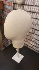 Bayan metal standlı kumaş kaplı kafa mankeni