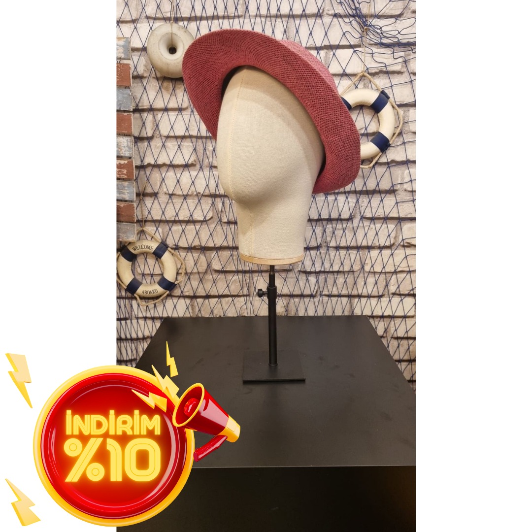 Bayan metal standlı kumaş kaplı kafa mankeni