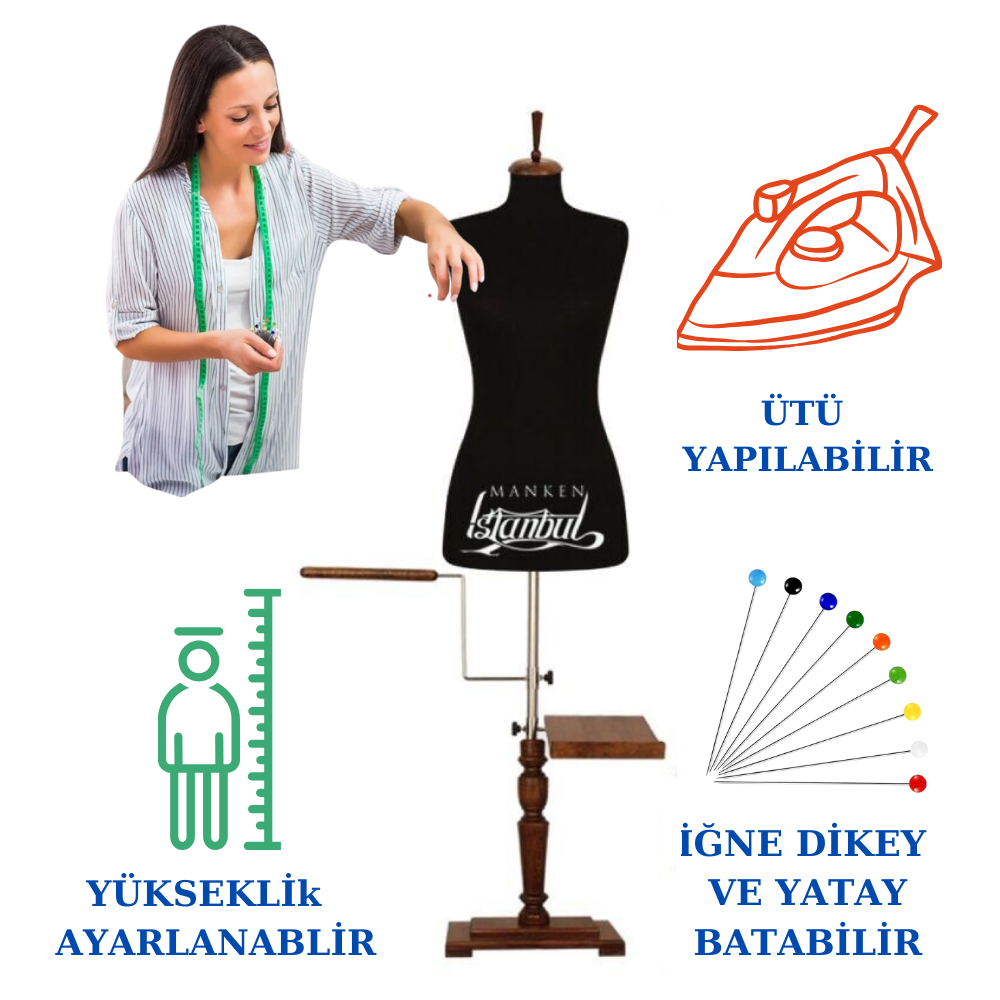 Lüks Ayak Terzi Mankeni Prova Mankeni Vitrin Mankeni 36-46 Beden Arası