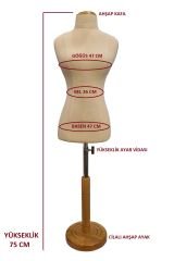 Dikiş Setli Keten Kumaşlı 1/2 50 Eşel Terzi Prova Mankeni