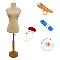 Dikiş Setli Keten Kumaşlı 1/2 50 Eşel Terzi Prova Mankeni