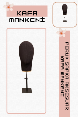 Bayan metal standlı kumaş kaplı kafa mankeni