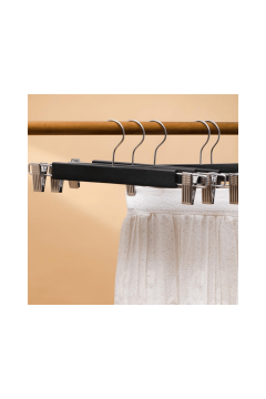 Delüks 10 Adet Beyaz Ahşap Pantolon Askısı Etek Askısı Kıyafet Askısı